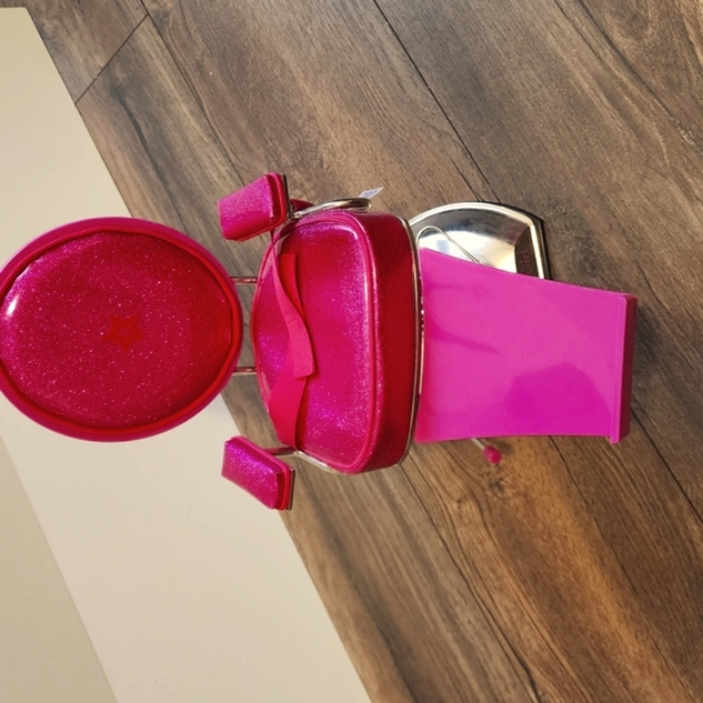American GIRL  Pink Glitter Doll Salon Chair